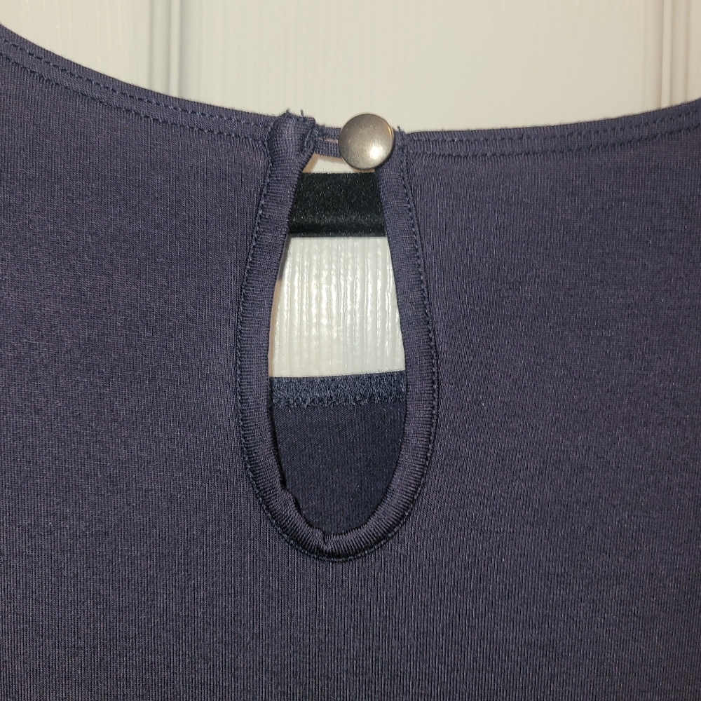Soft Surroundings Jumpsuit Romper Garbo Extra Small XS Blue Embroidered Modal - Picture 6 of 13